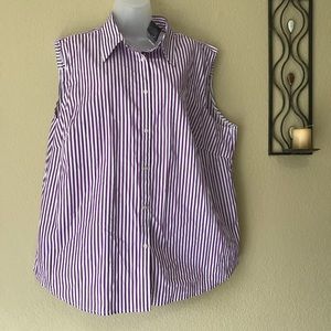 Chaps Purple an White Stripe Sleeveless Top